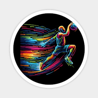 Basketball player, Neon line art Magnet